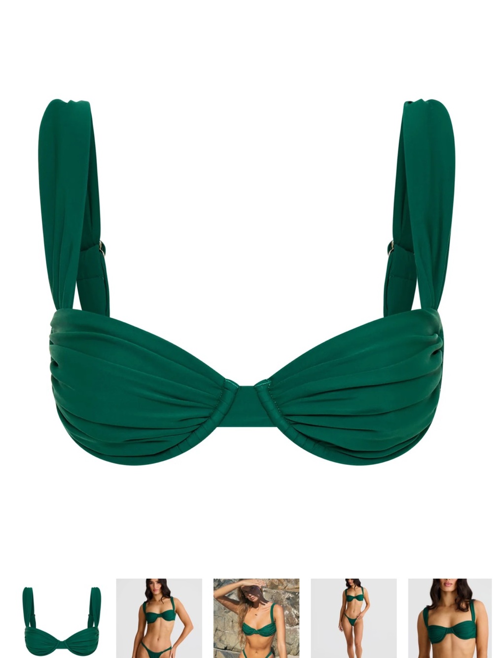 NWT vacay swimwear emerald green Rhodes top size medium